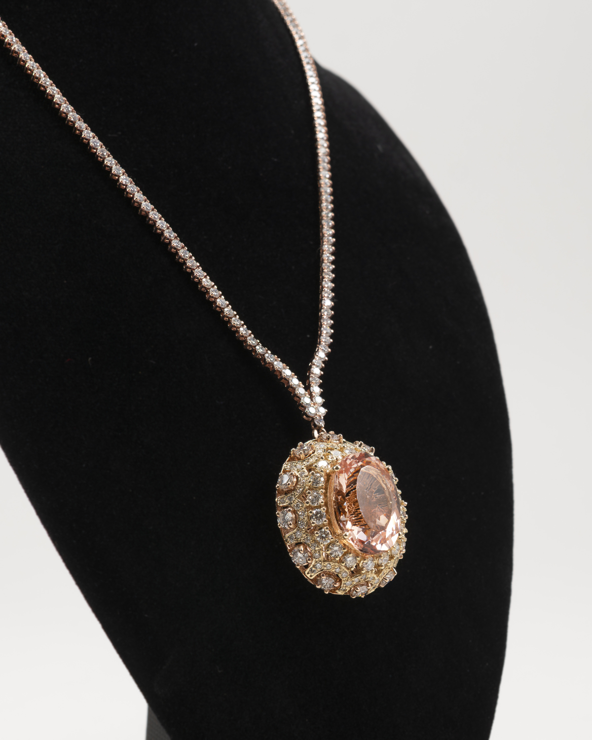 Morganite & Diamond Necklace 
