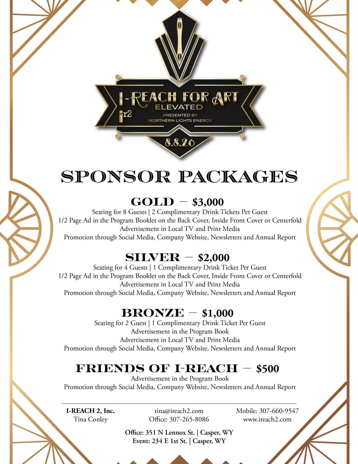 I-Reach for Art: Elevated 2026 Sponsor Packages