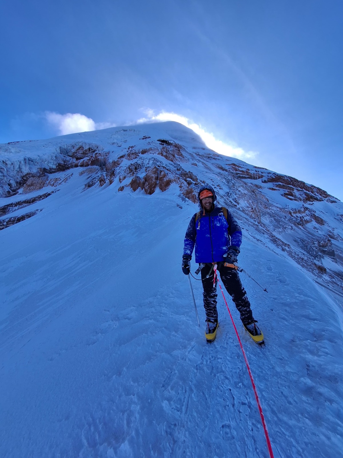 Posing below the summit of Chimborazo