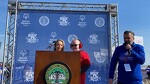 My son Nicholas and I kicking off the 2020 Polar Plunge