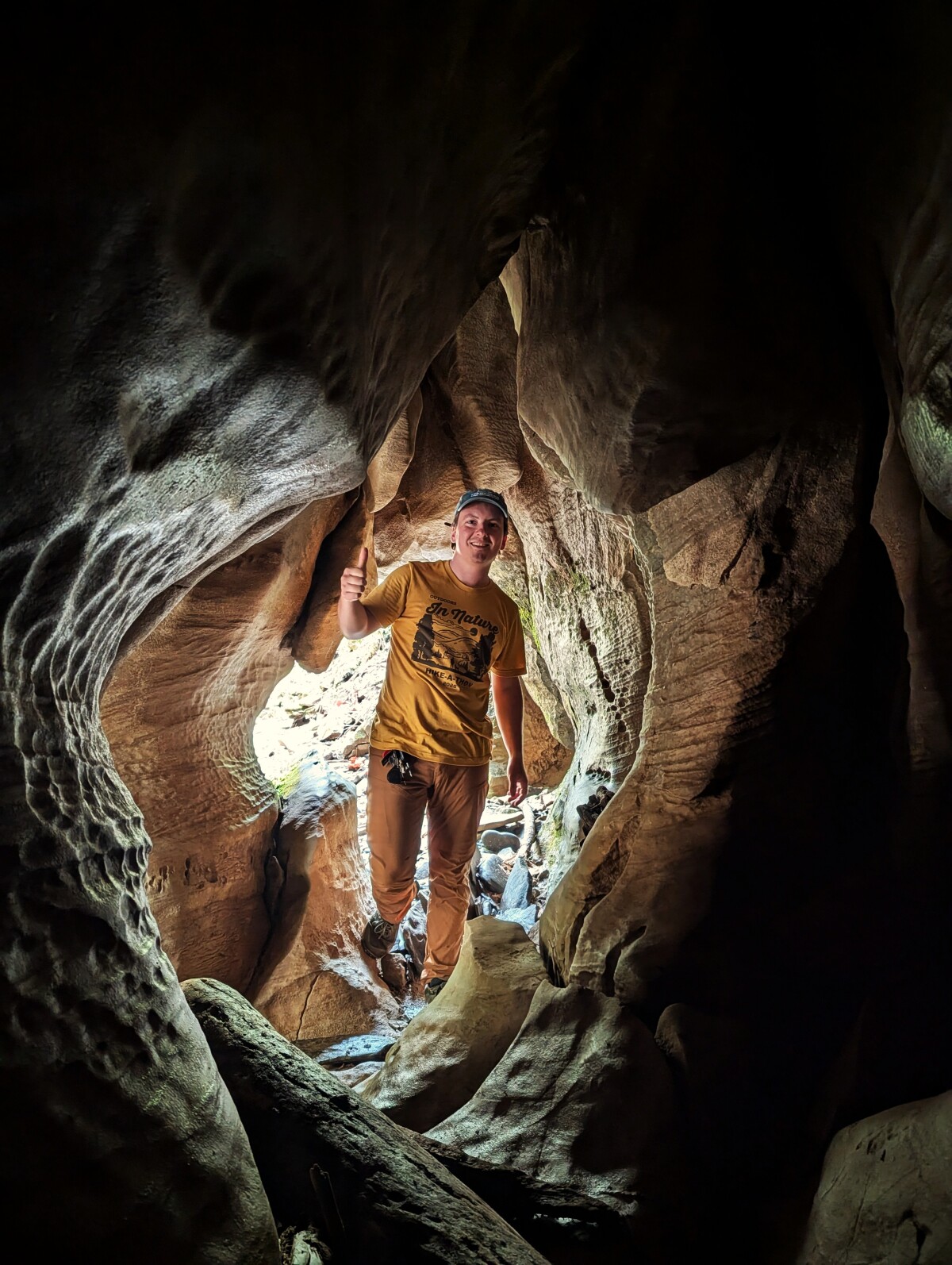 Exploring a Cave at Lost Creek Falls