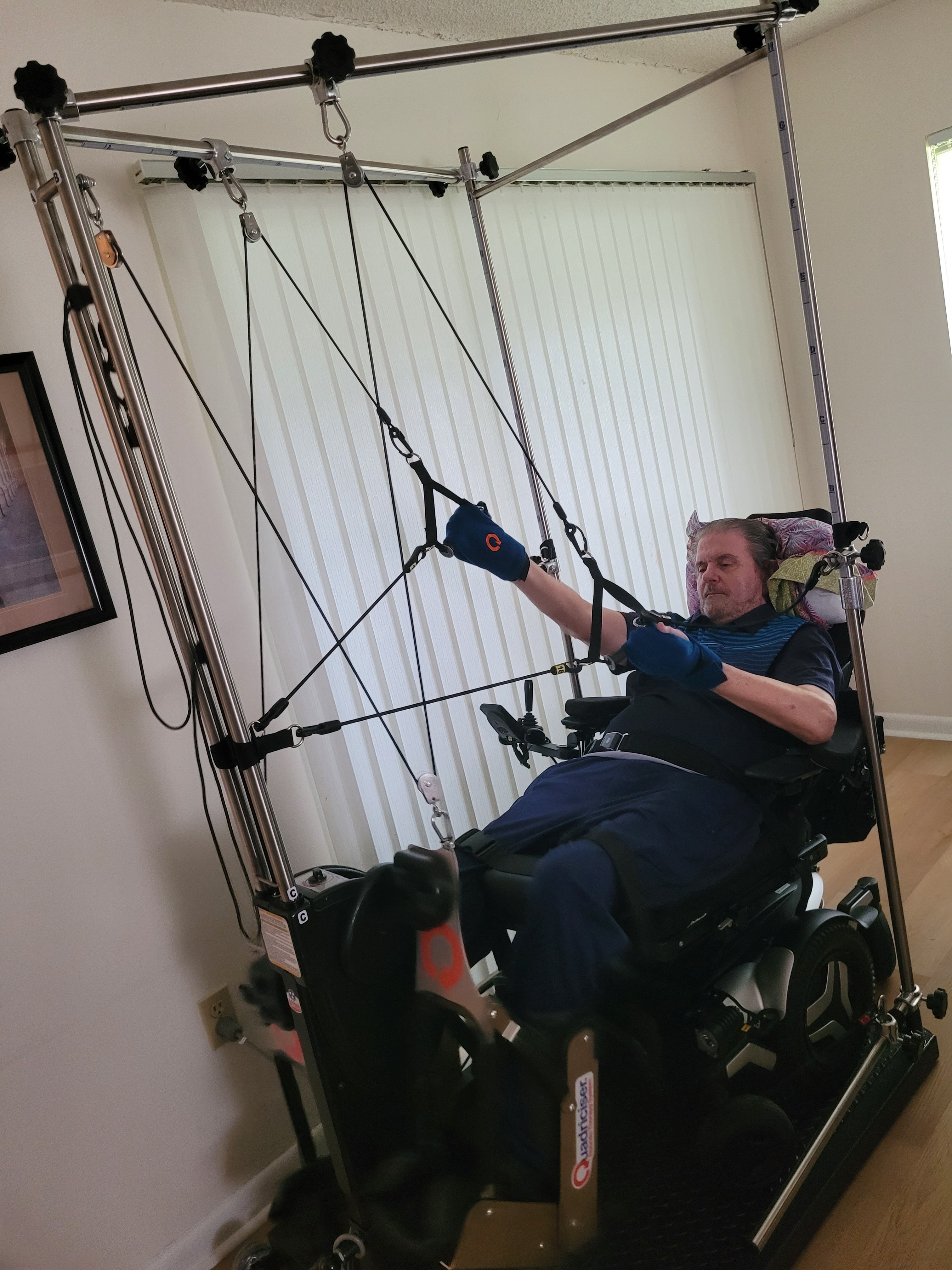 RASM Member Brian Dumas with his quadriciser machine.