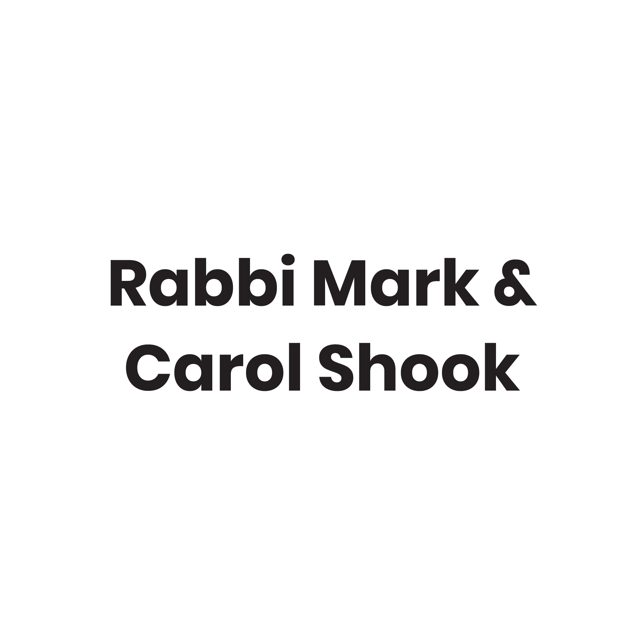 Rabbi Mark and Carol Shook