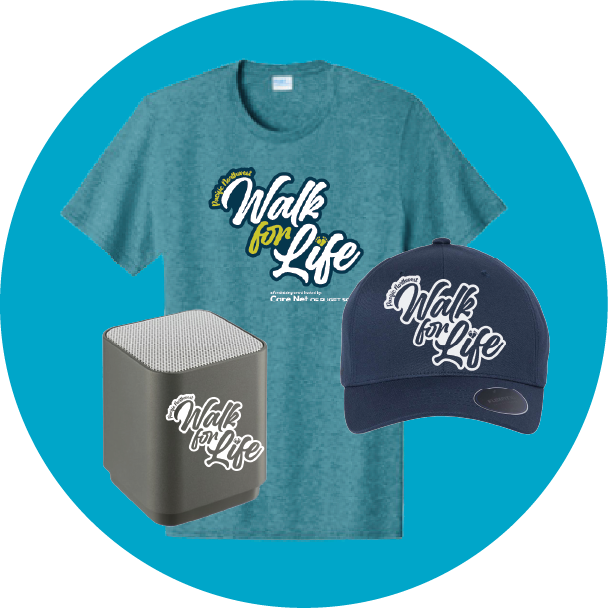 Raise $1,000 and score a PNW Walk for Life T-shirt and a Ligh-up Bluetooth speaker.