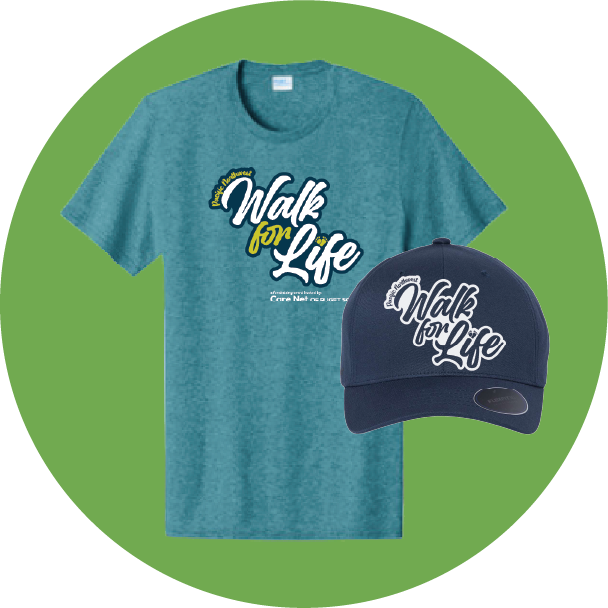 Raise $500 and get an exclusive PNW Walk for Life T-shirt! + a hat (Order cutoff is June 10. Sign up early!)
