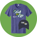 Raise $500 and get an exclusive PNW Walk for Life T-shirt! + a trucker hat (Order cutoff is June 12. Sign up early!)