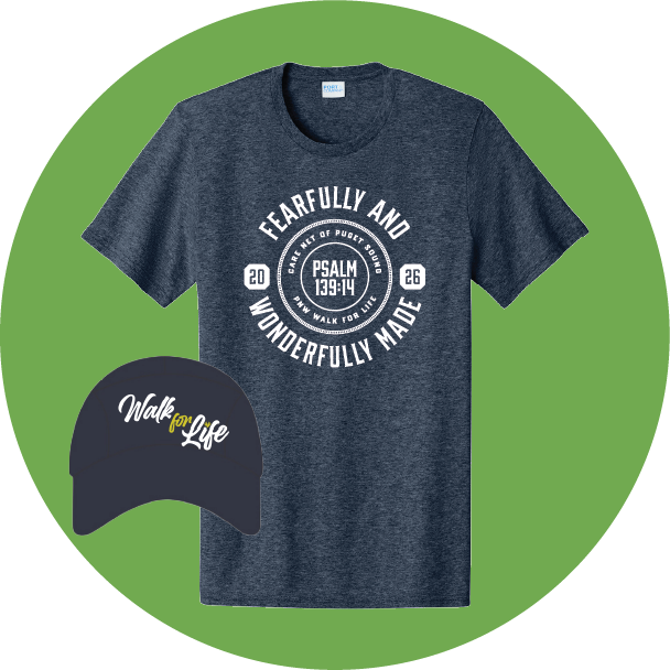 Raise $500 and get an exclusive PNW Walk for Life T-shirt! + a trucker hat (Order cutoff is June 12. Sign up early!)