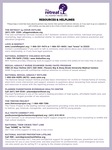 Resources and Helplines - English