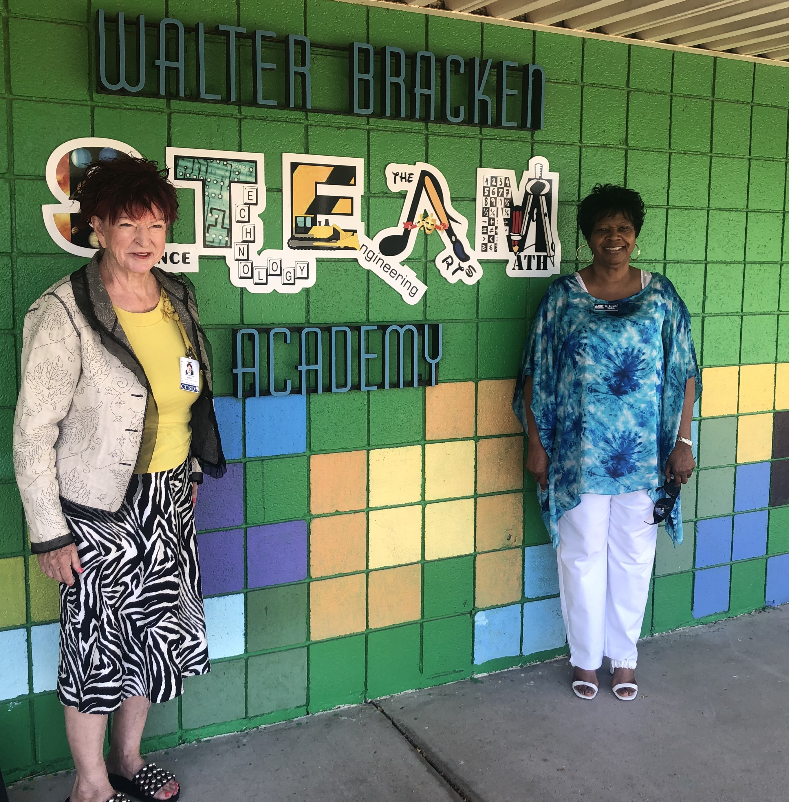 Rotarian Gwen Hall gets nabbed by the camera at Walter Bracken Elementary
