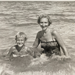 Mom and Sally in Florida.  She taught me to swim in the ocean.