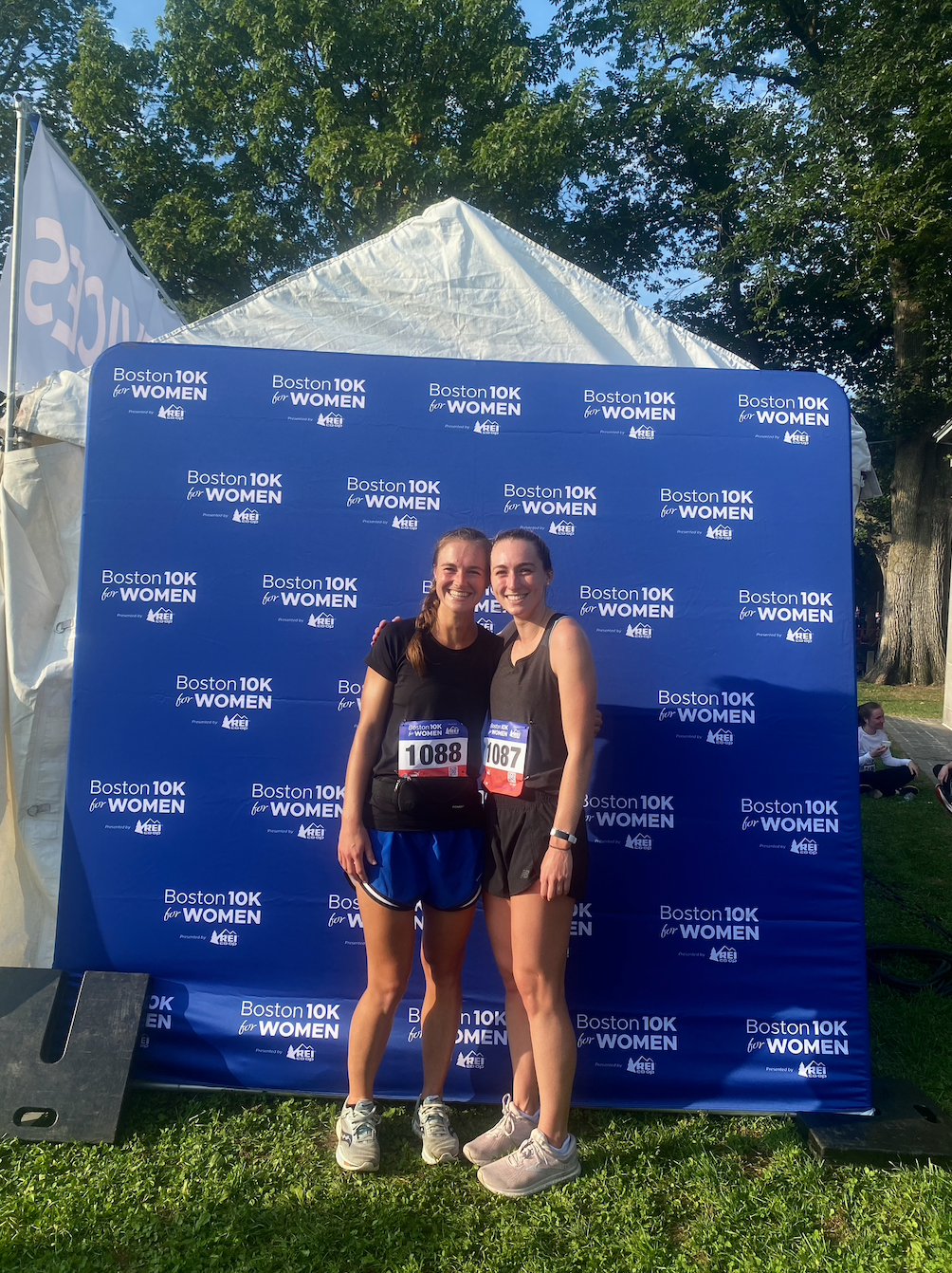 Boston 10k Run for Women with my Chicago-Marathon partner and best running buddy, Kenz!