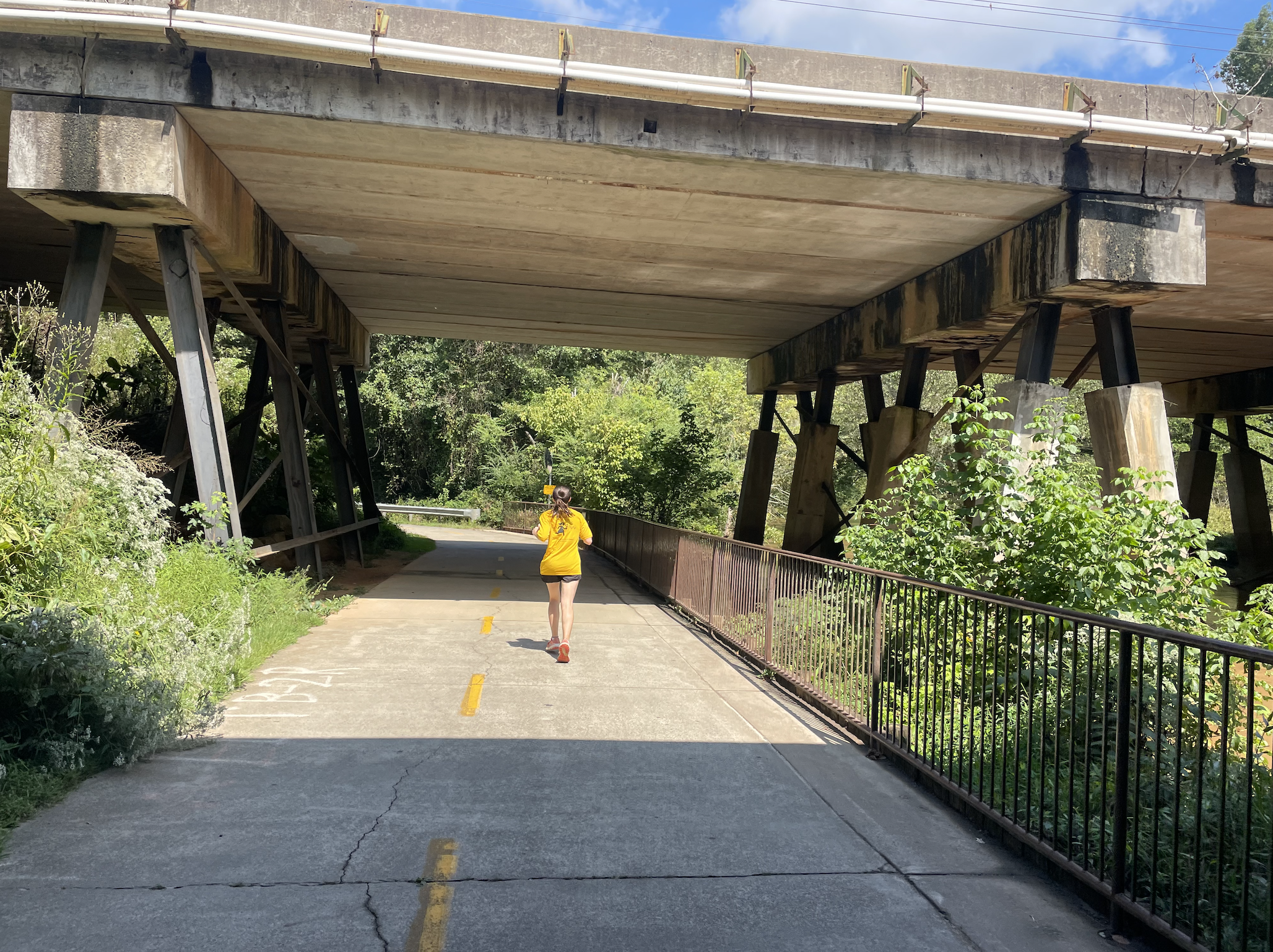 Training for the marathon in my OLA t-shirt!