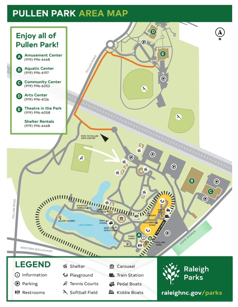 Map of Pullen Park