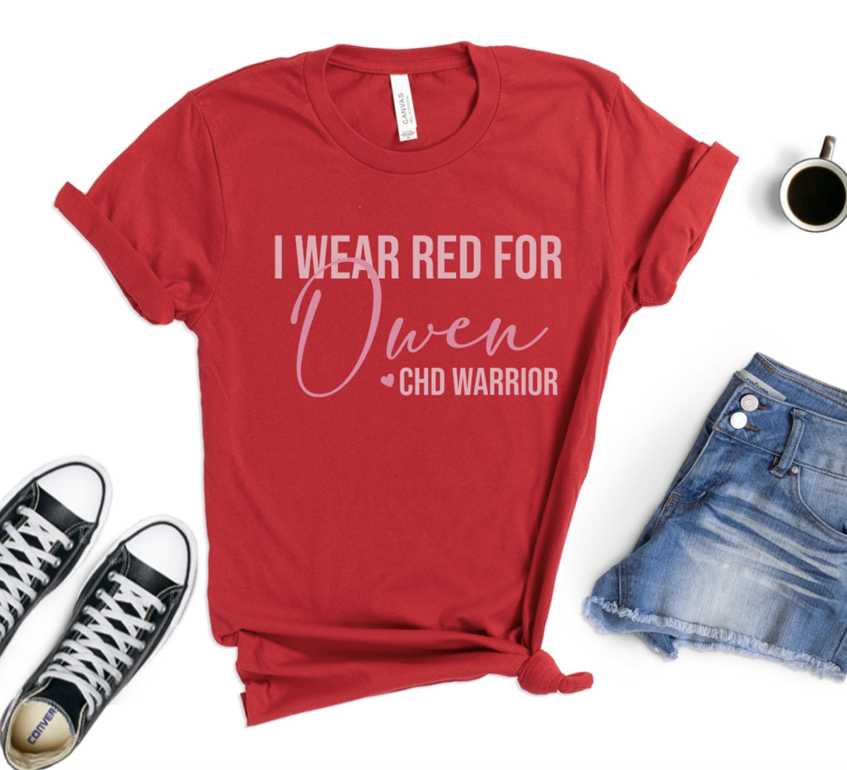 'I wear red for Owen' t-shirt Fundraiser