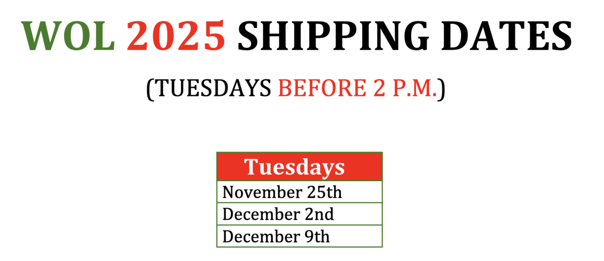 2025 WOL Shipping Schedule