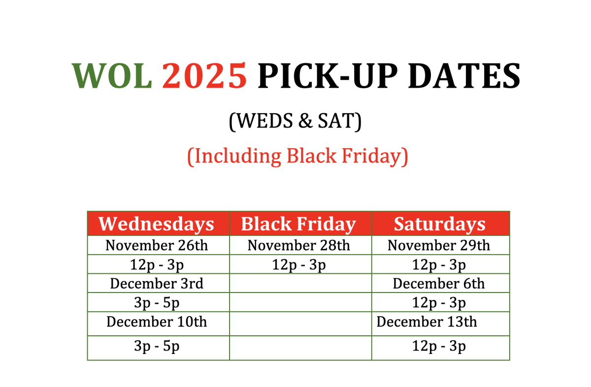 2025 WOL Pick-up Schedule