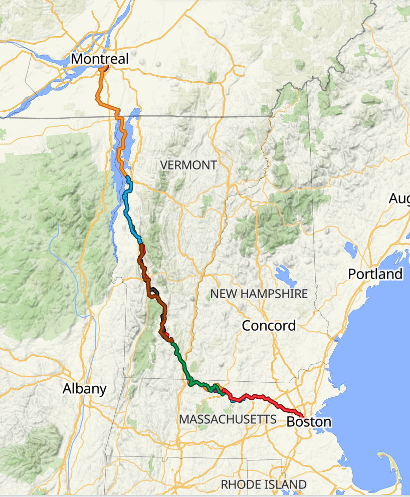 Bos/treal 2026 route