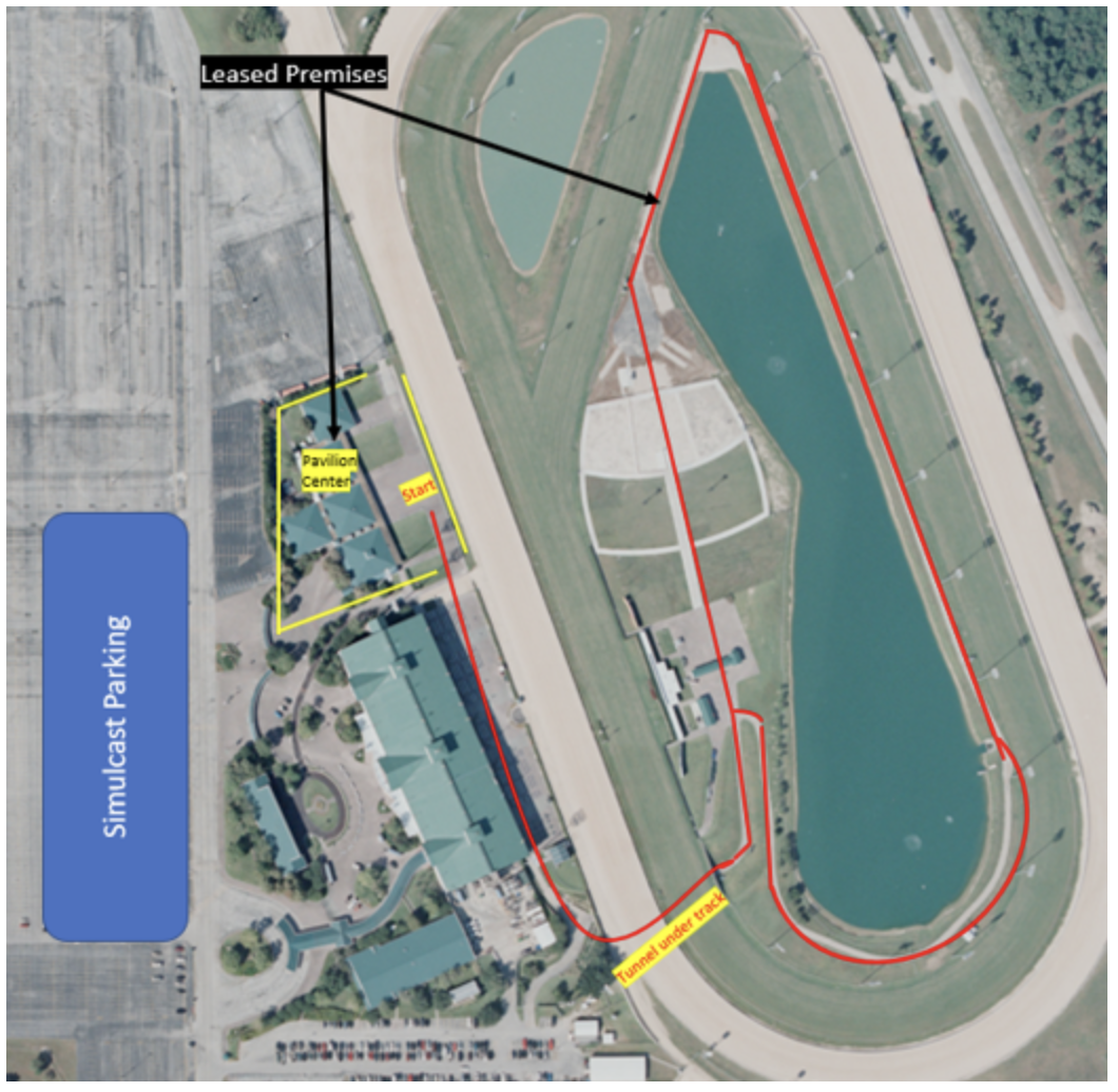 Map of the Walk Route for Sam Houston Race Park