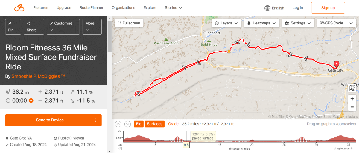 36-Mile Mixed Surface Route