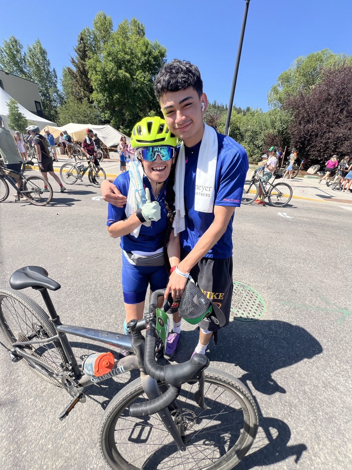 Seba & his Mom After Completing the 2025 SBT GRVL Race