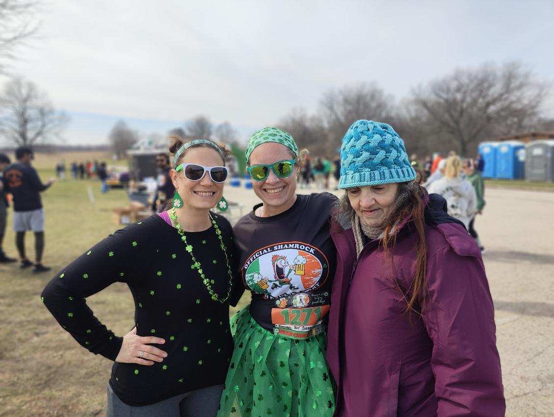 March 2024 - Mom (with my husband) supported Kate and me during our Shamrock 5k run