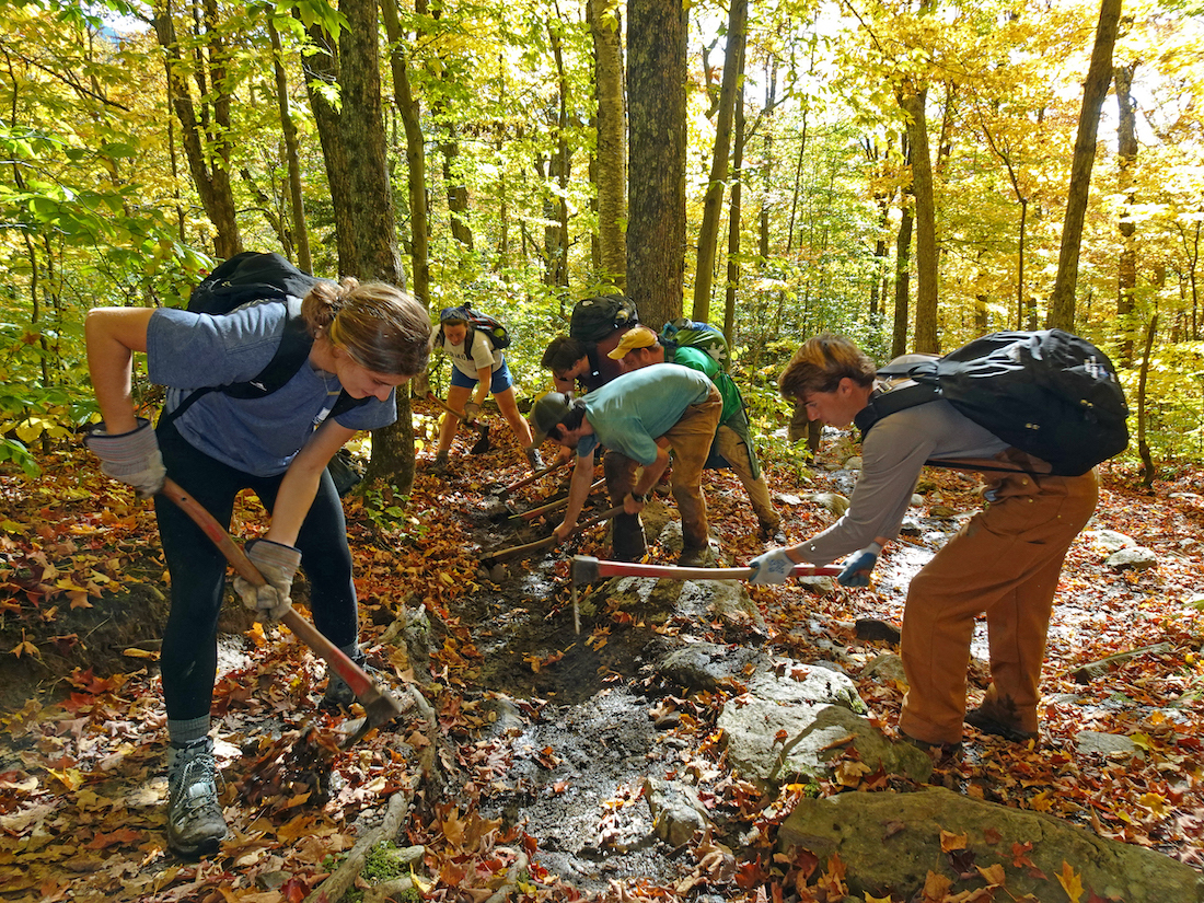 Volunteers Clear Waterbars on Burrows Trail