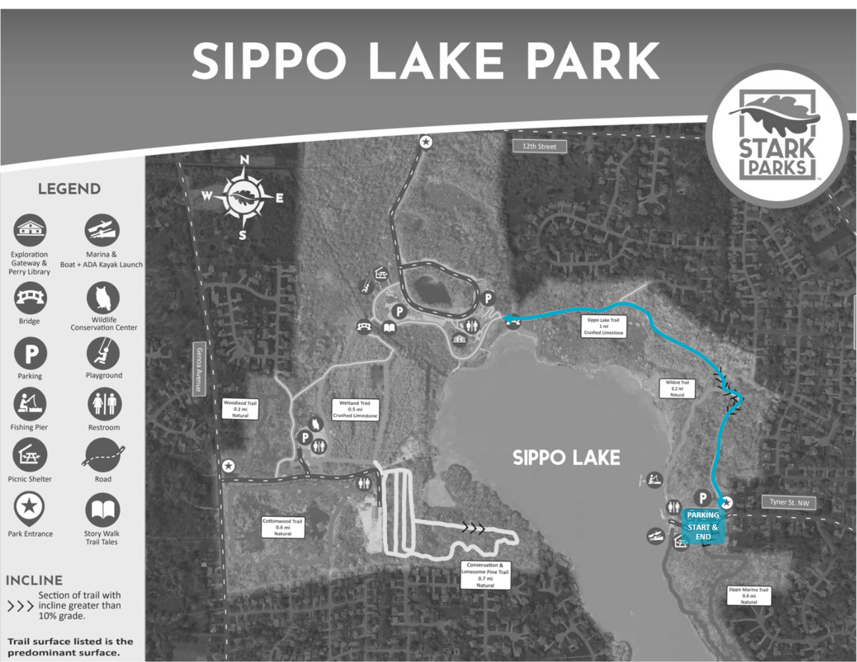 Hope Walk path highlighted in Blue
