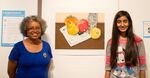 Educator, Wilma Bethel, with Academy of LVA student and artwork