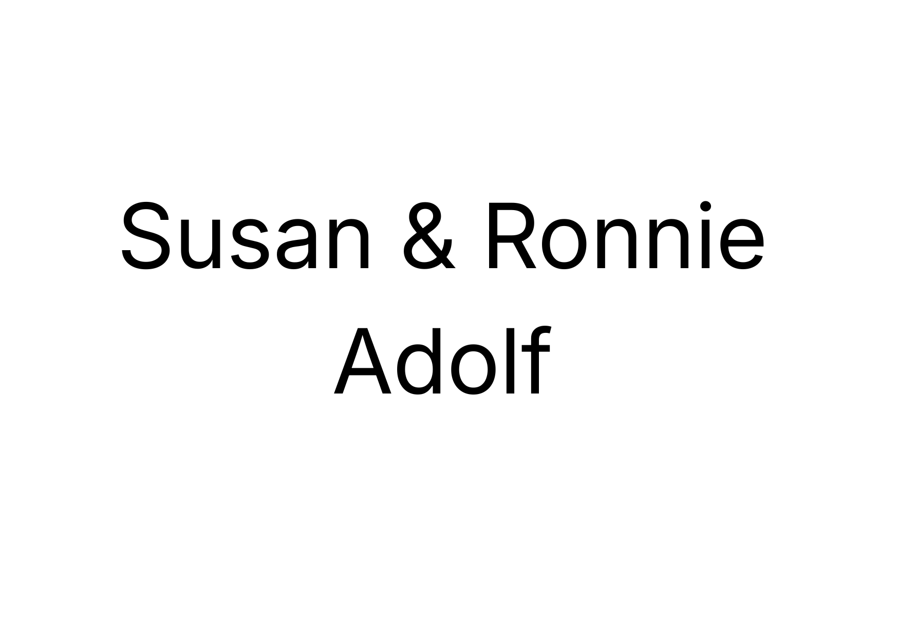 Susan & Ronnie Adolf