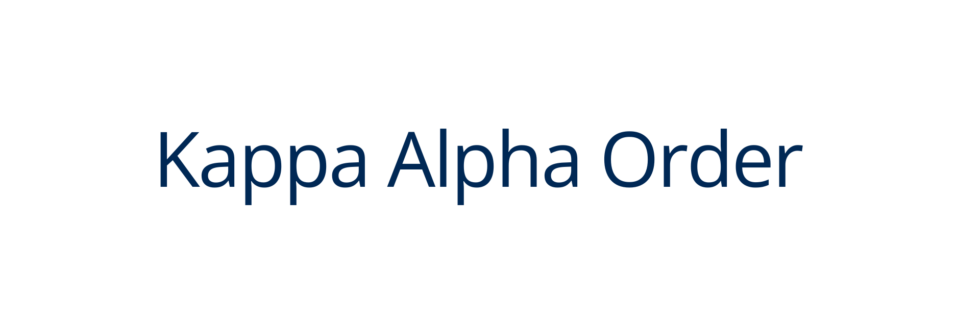 Kappa Alpha Order