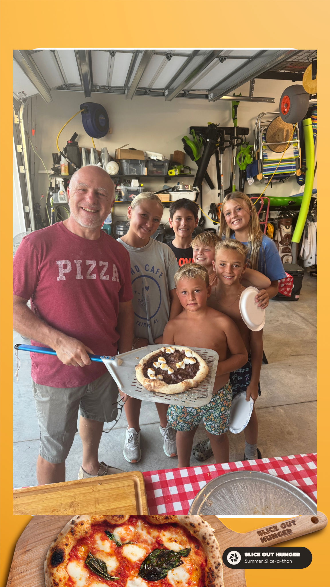 Kids loving the Nutella dessert pizza!