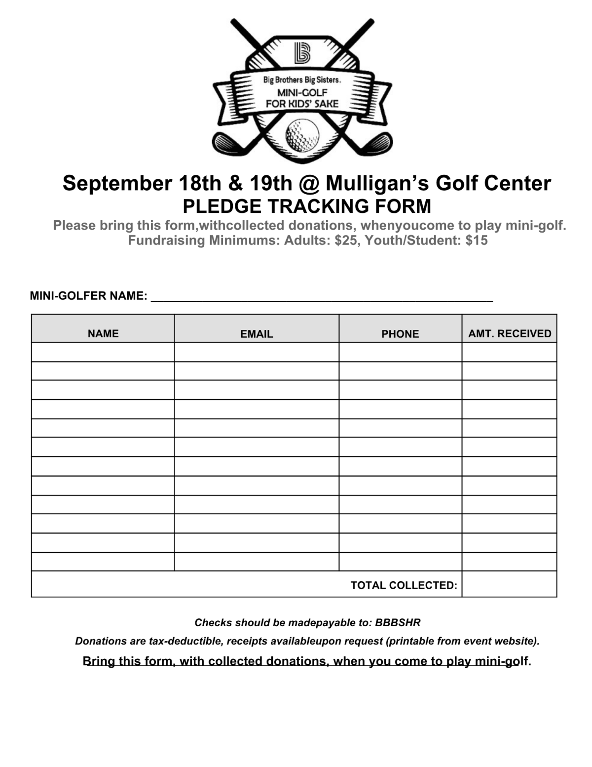 Pledge Tracking Form