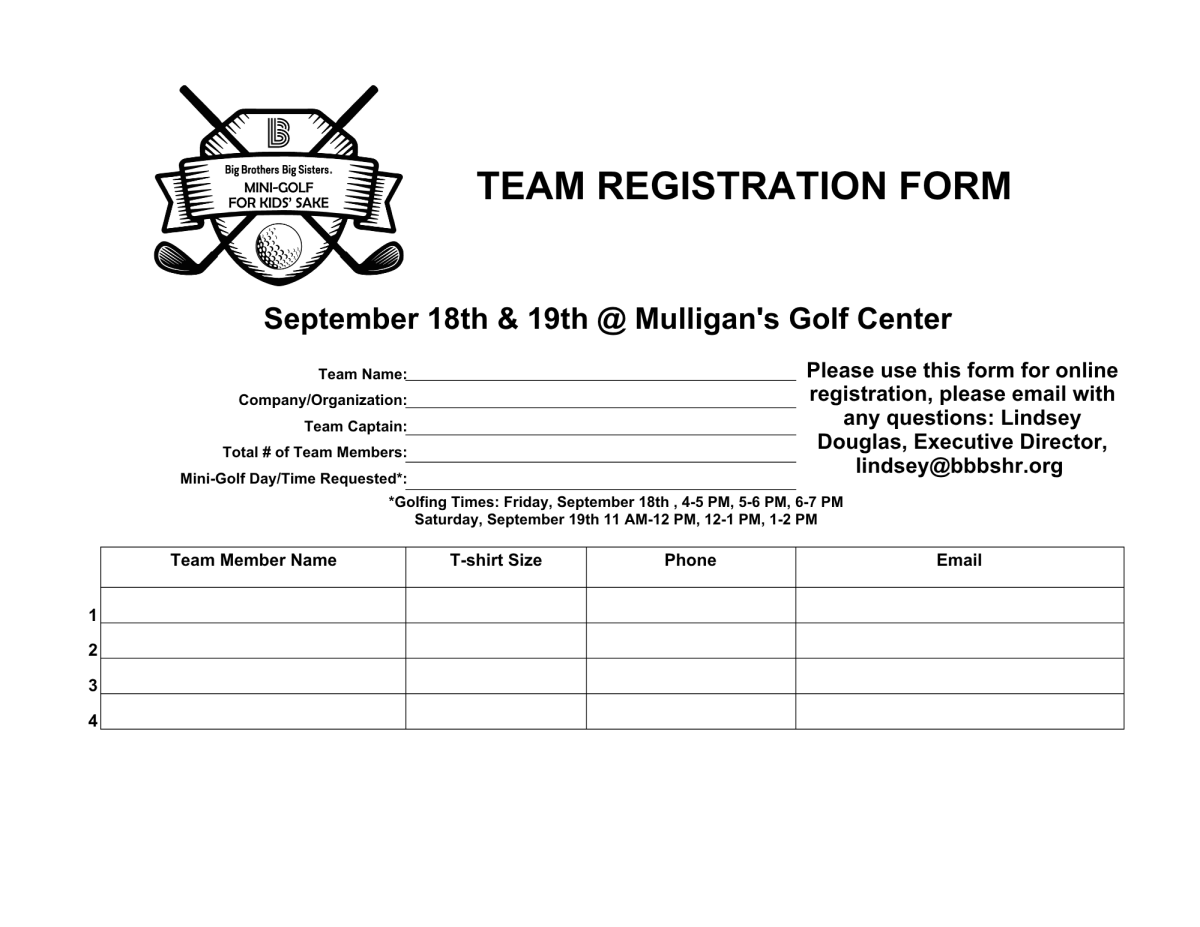 Team Registration Form