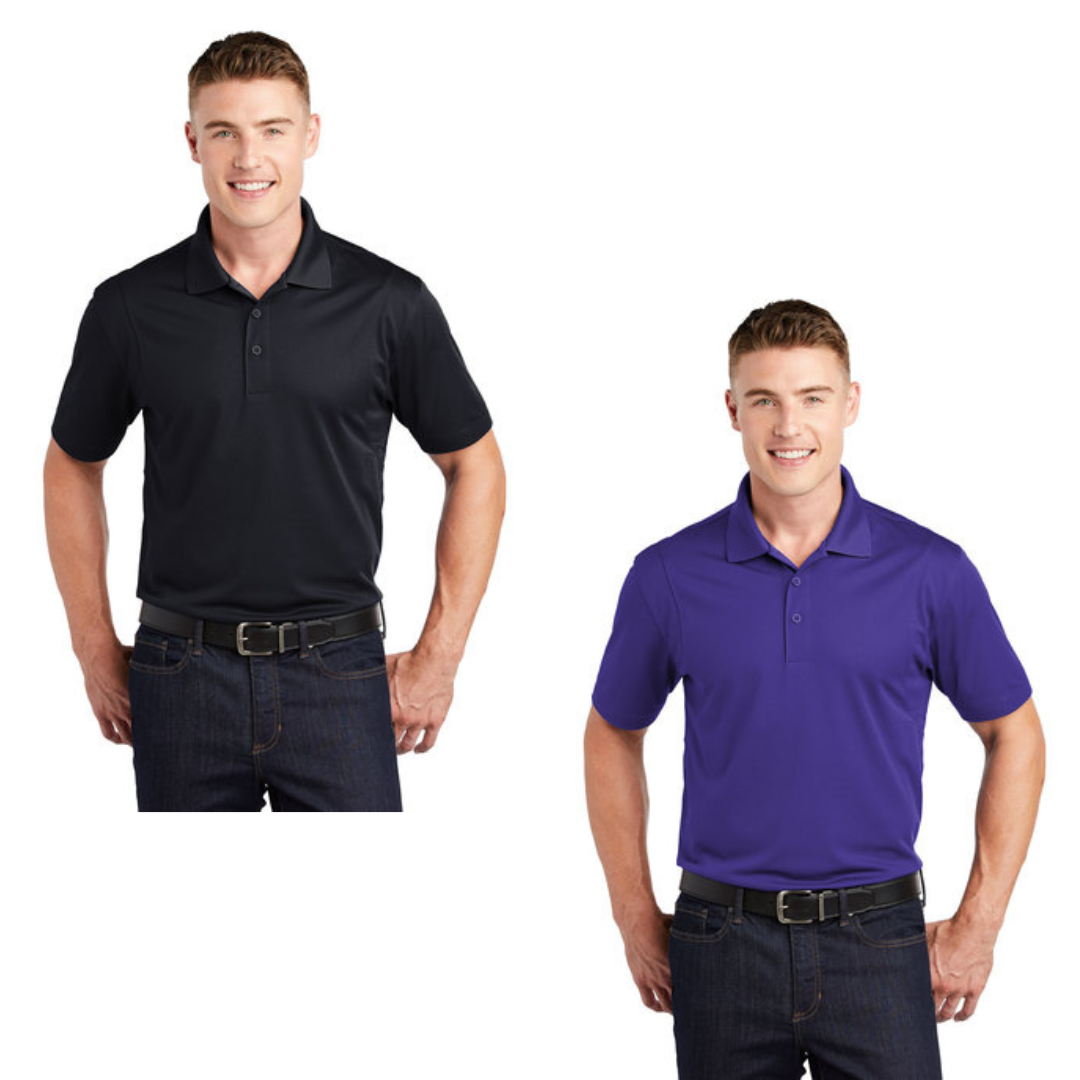 Item 13 • Men's Polo available in Purple or Black