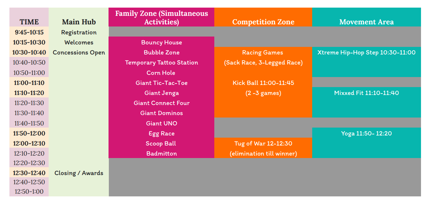 LEAD-A-THON Field Day Schedule of Event