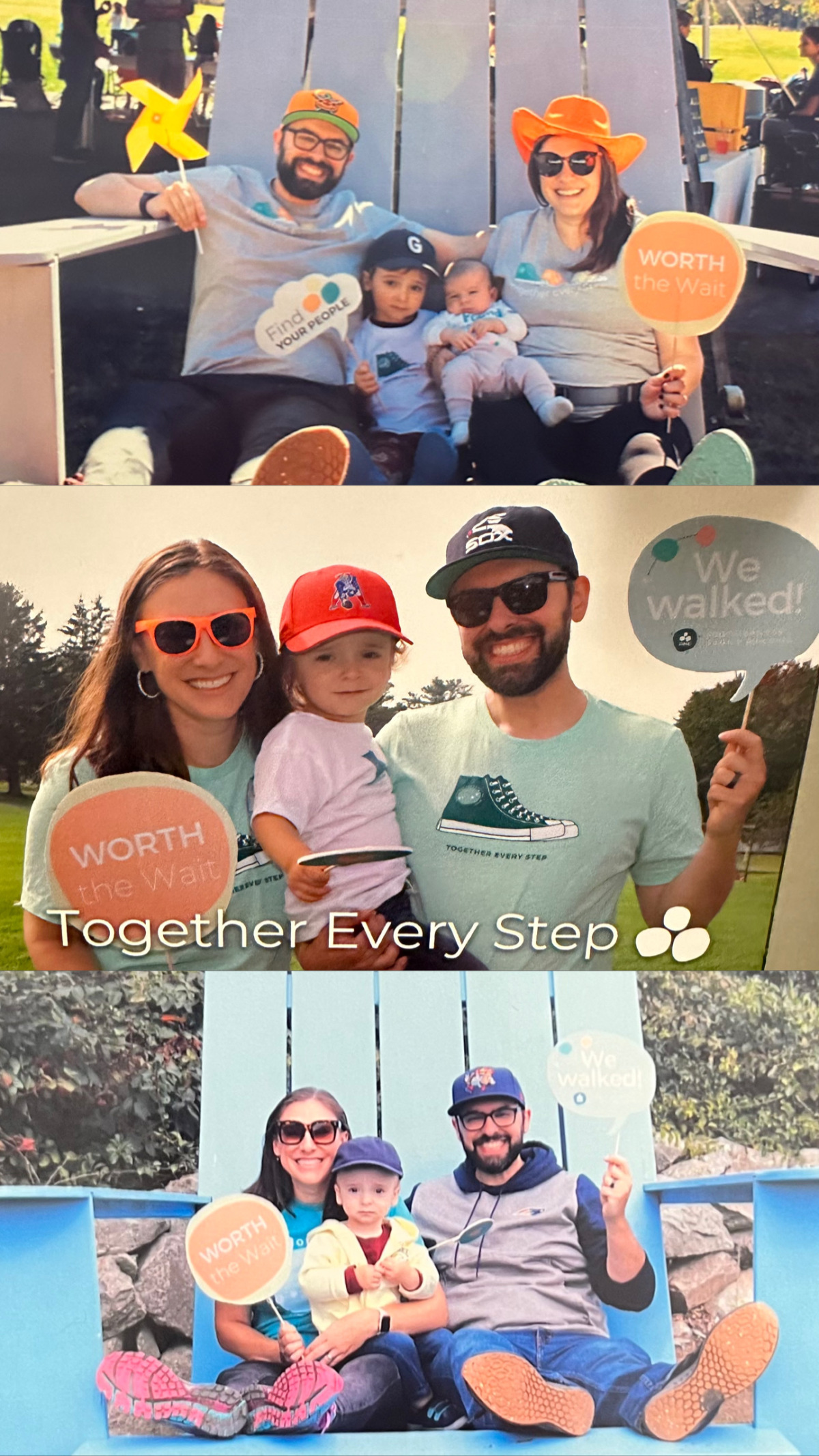 Walks Collage! 2024 top, 2023 middle, 2022 bottom.