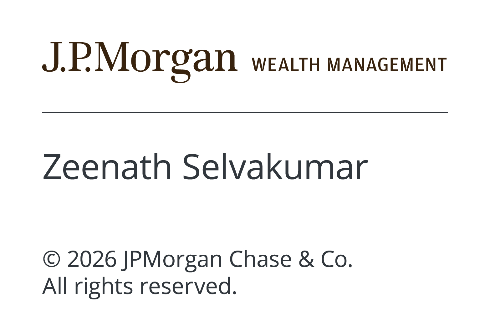 J.P.Morgan Wealth Management Zeenath Selvakumar